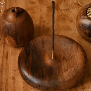 ARTWARE INTERNATIONAL Modern Black Solid Mango Wood Incense <b>Tray</b> Incense Stick Holder Ash Catcher Handmade Aromatherapy Burner - Product Image 6