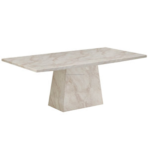 Juego de Comedor de Mármol de Lujo con 6 Sillas, Base Metálica Sólida, Diseño Minimalista para el Hogar - Product Image 2