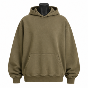 Sudadera con Capucha Oversize para Hombre, Color Sólido, Algodón y Felpa, Estilo Casual, para Otoño, Corte Regular - Product Image 1