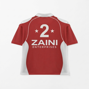 Camiseta Polo de Poliéster Interlock Premium de 180 GSM, Diseño de Paneles Rojos y Blancos, Sublimación, Logotipo Personalizado, Camisetas Polo para Hombre - Product Image 2