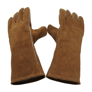 Gants de soudage en cuir de vachette résistant à l'abrasion, de couleur marron, ignifuges, pour la sécurité des mains, gants de construction - Product Image 6