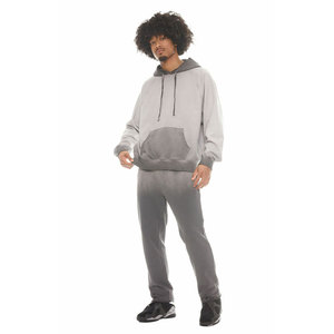 Sweat à capuche personnalisé avec logo, délavé à l'acide, pour homme, 100% coton gris, style hip-hop, polaire d'hiver respirant, coupe ample, 380g - Product Image 3