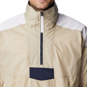 Veste coupe-vent légère vintage imperméable à fermeture éclair, col mandarin uni, service OEM, veste unisexe pour homme - Product Image 3