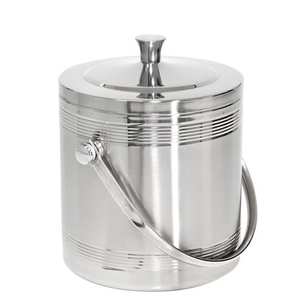 Cubo de hielo metálico premium para enfriar vino, champán y cerveza, duradero, de doble pared, perfecto para restaurantes, hoteles, buffets, fiestas y eventos. - Product Image 1