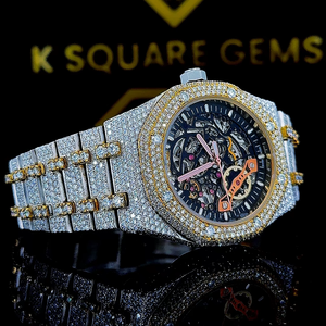 Proveedor Indio Vende Reloj de Lujo Analógico de Acero Inoxidable, Automático, de Cuarzo, Resistente al Agua VVS, con Cristal de Zafiro, Correa de 41MM y Diamantes - Product Image 1