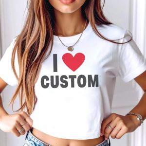 Camiseta de Verano para Mujer, Estilo Urbano, Vintage, Lavada, Corta, de Alta Calidad, Personalizada, de Algodón - Product Image 2