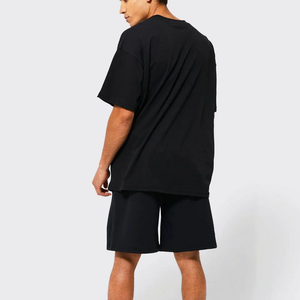 Ensemble pour homme respirant, décontracté, été, 100% coton peigné, coupe ajustée, manches courtes, col rond - Product Image 1