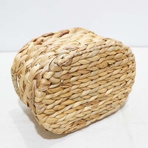 Cesta de Almacenamiento Rústica Tejida de Jacinto de Agua, Contenedor Organizador Ovalado Natural Ecológico para Ropa Sucia - Product Image 5