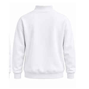 White <b>Women</b> Mock Neck Sweatshirt <b>Long</b> Sleeve Pullover Oversized Fleece High Collar Casual Winter Streetwear Fashion <b>Jumper</b> Top - Product Image 2