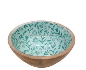 Tazón de Madera Ecológico Personalizado al por Mayor con Adhesivo Esmaltado, Color Natural, Diseño Clásico, para Servir Comida, Ensaladas, Frutas, Sopas - Product Image 2