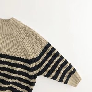 Pull pour garçon, nouvelle arrivée, automne, rayé, en acrylique, tricoté, décontracté, jacquard, col rond, motifs en patchwork, cardigan pour bébé garçon - Product Image 5