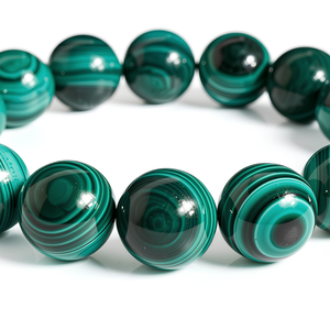 Bracelet extensible en perles personnalisées de 8 mm, 10 mm, 6 mm, 12 mm, en malachite verte de qualité AAA, pierres précieuses rondes, bijoux naturels de guérison pour hommes et femmes, vente en gros - Product Image 2