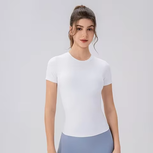 Women's Crew Neck Short Sleeve T-<b>Shirt</b> Solid Color Slim Fit Casual Jersey Knit 100% Cotton Breathable All Seasons Wear - Product Image 2