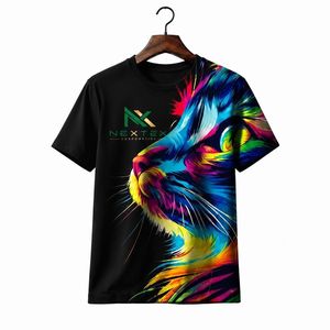 T-shirt personnalisé imprimé en 3D avec un motif de lion, pour hommes et femmes, art animal coloré, streetwear - Product Image 2
