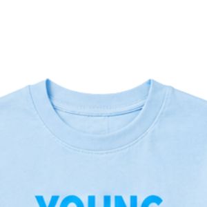 T-shirt à manches courtes bleu pour filles, col rond, avec motif graphique, pour l'école, le quotidien, le streetwear, vêtements confortables - Product Image 2