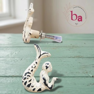 Ba Cast Iron Mermaid Cabinet Knob Novelty Shape <b>Rustic</b> Design for Home Bar <b>Wardrobe</b> Dresser Easy Installation - Product Image 1