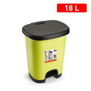 CUBO PEDAL 18L Pattumiera Gialla con Coperchio Ribaltabile e Coperchio Nero - Pratico Contenitore per Rifiuti - Product Image 3