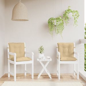 Ensemble de 4 coussins de chaise à dossier bas beige mélangé, coussins et oreillers d'extérieur - Product Image 3