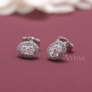 IGI Certified Lab Grown Diamond Oval Halo Stud <b>Earrings</b> 9K White / Yellow & Rose Gold Oval Cut Diamond Cluster <b>Earrings</b> - Product Image 5