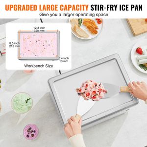 110V New Stainless Steel Fried <b>Ice</b> <b>Cream</b> Roll <b>Machine</b> 12.6\" X 8.5\" Stir Compressor Rolled <b>Ice</b> <b>Cream</b> Maker - Product Image 3