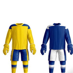 Custom Sublimation Breathable Ice Hockey Uniform Sets 100% Polyester Short Sleeve Wholesale Including Jersey <b>Socks</b> Pant - Product Image 1