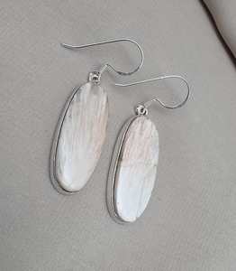 Boucles d'oreilles en argent sterling 925 avec scolecite rose naturelle, pierres précieuses longues et douces, bijoux faits à la main, vente en gros - Product Image 4