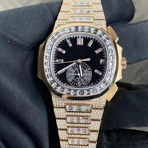 Montre analogique SEIKO de luxe, style hip-hop, avec strass en moissanite épaisse et brillante, pour un look audacieux et tendance au quotidien - Product Image 3