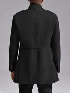 Ventes en gros de manteaux longs en laine mélangée pour hommes, de luxe, épais, à boutons, écologiques, pour l'hiver, sur mesure - Product Image 5