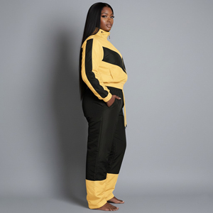 2026 New Arrived Casual wear baggy Fit Color Block fashionable 2 Piece <b>set</b> for Women's Custom Logo Streetwear ladies tracksuit - Product Image 5