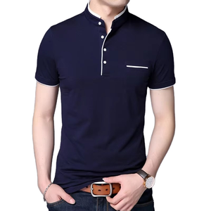 Camiseta de Lona Sólida de Alta Calidad 100% Algodón con Logotipo Bordado Personalizado para Hombre, Ropa Deportiva Casual, Ropa Urbana de Secado Rápido - Product Image 1