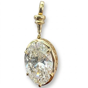 Colgante de Diamante Cultivado en Laboratorio con Certificación IGI, Corte Ovalado de 10 Quilates, Oro Sólido de 8K, Filigrana Antigua, Solitario, Acabado Pulido - Product Image 2