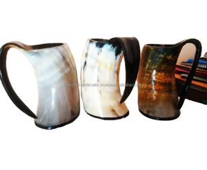 Tasse en corne naturelle faite à la main de qualité supérieure tasse de bière Viking durable pour les fêtes de l'Inde - Product Image 1