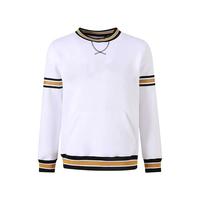 Pull à col rond en chenille blanc Alpha personnalisé pour les acheteurs en gros B2B, pour les acheteurs au détail, avec fabrication sur mesure