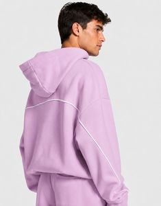 เสื้อฮู้ดดี้ผู้ชาย Orchid รุ่น Contrastline พร้อมโลโก้สั่งทำพิเศษ เสื้อสเวตเชิ้ตผู้ชายทรงโอเวอร์ไซส์ลำลอง ผ้าฟลีซพรีเมียม เสื้อฮู้ดดี้ผู้ชายแบบสวมหัว - Product Image 5