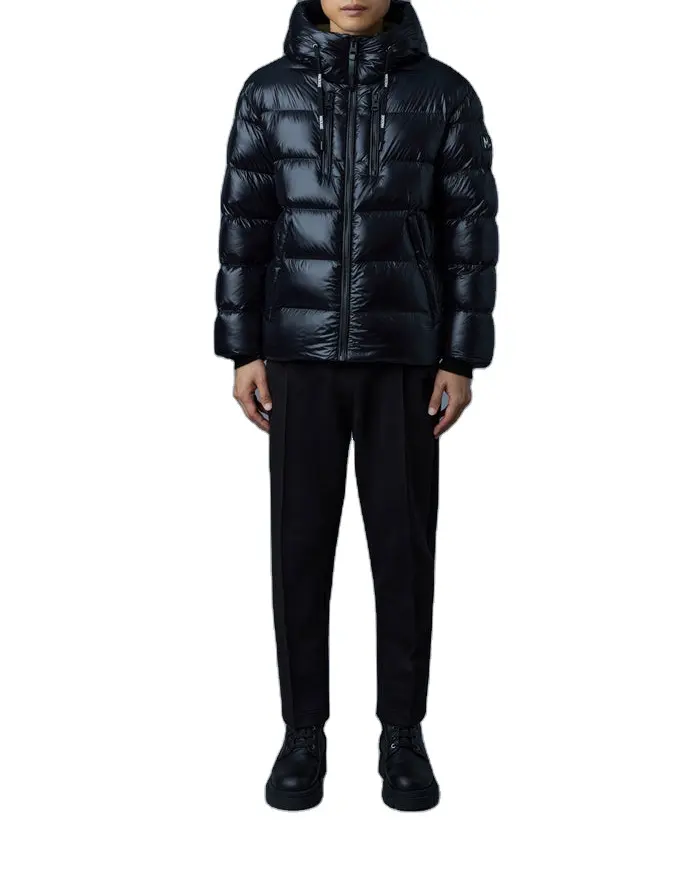 Wholesale High Quality Winter Warm Windproof Custom Black Puffer Jacket Men