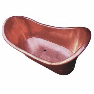 อ่างอาบน้ำแบบแช่ตัวทันสมัยรุ่นใหม่ อ่างอาบน้ำทองแดงแท้ ฐานเอียง อ่างอาบน้ำทองแดงสำหรับห้องน้ำ - Product Image 3