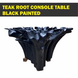 TEAK ROOT CONSOLE <b>TABLE</b> BLACK PAINTED - Product Image 3