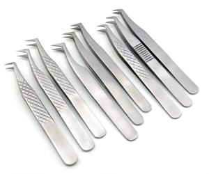 Meilleures pinces à cils nano renouvelables à marque privée, à 90 degrés, pour extensions de cils, avec grip diamant lisse, en fibre et acier inoxydable - Product Image 6