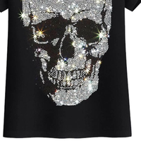 Nouveau T-shirt en toile personnalisable pour homme avec strass, col rond, manches courtes, confortable, anti-plis, respirant, anti-boulochage