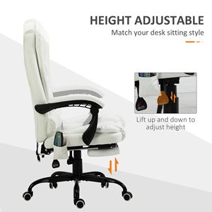 Sedia da ufficio girevole con poggiatesta regolabile e supporto lombare con massaggio vibrante per il massimo comfort (Legno) - Product Image 6
