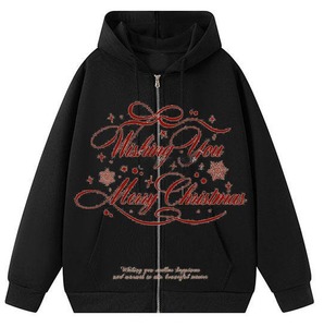 Sweat à capuche de Noël personnalisé pour homme 2026, en polaire épaisse respirante, tricoté, surdimensionné, zippé, pour la famille - Product Image 3