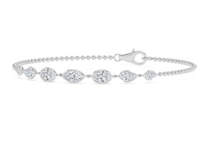 Multi-Shape Lab Grown Diamond <b>Bead</b> Chain <b>Bracelet</b> 1.77 CTW 7 Inch in 9K Rose <b>Gold</b> - Product Image 4