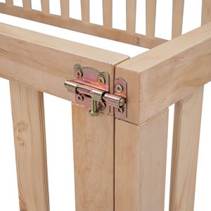 Struttura Letto a Dondolo in Legno Naturale a Grandezza Naturale con Recinzione per Letti per Bambini (Vecchio SKU WF289662AAM) - Product Image 6