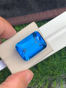 Topaze bleue naturelle taille octogonale, gemme lâche de qualité supérieure, certifiée par un tiers, pour la fabrication de bijoux fins - Product Image 5