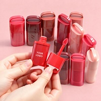 Teinte à lèvres personnalisée en boîte Juice Pop, K-Beauty, effet coussin, hydratant eau-à-huile, nourrissant, adhérence longue durée, applicateur doe foot, essence pour les lèvres