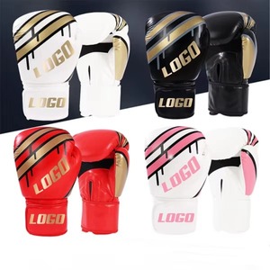 Guantes de Boxeo Profesionales Personalizados OEM ODM, Color Personalizado Blanco Rosa, Cierre de Gancho y Bucle de Cuero PU, Ligeros - Product Image 5