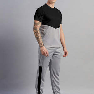 Conjunto Deportivo para Hombre, Negro y Gris, Corte Ajustado, Transpirable, Ecológico, para Entrenamiento, Jogging, Gimnasio, Running, Fitness - Product Image 4