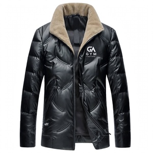 Veste d'hiver sportive pour homme GYM Active, de haute qualité, noire, respirante, coupe-vent, imperméable, avec fermeture éclair sur le devant, coupe ajustée, doublée de laine, à séchage rapide - Product Image 1
