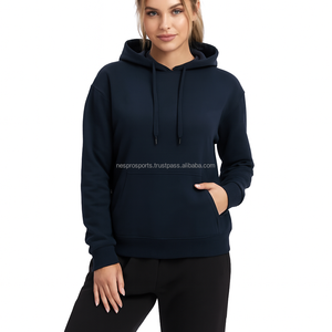 Nouveauté Sweat-shirt à capuche unisexe en molleton de coton à manches longues, coupe courte, confortable, ample, tissu écologique - Product Image 2