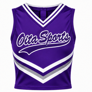 Customized Purple Cheer <b>Shirt</b> Sleeveless Athletic Team Sports Top Competition Training Cheer Squad Uniform Performance Wear - Product Image 1